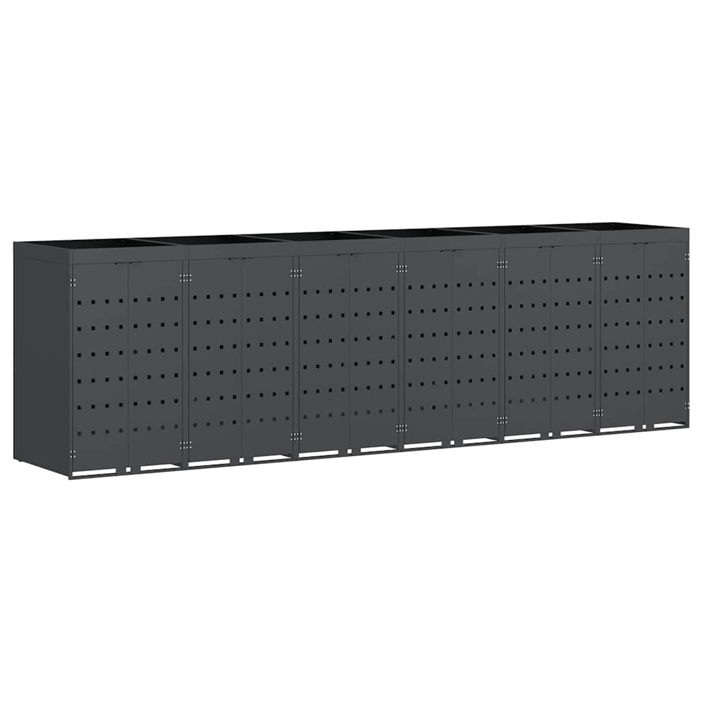 Wieltjesbakopslag voor 6 bakken Antraciet 408 x 77,5 x 121,5 cm