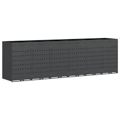 Wieltjesbakopslag voor 6 bakken Antraciet 408 x 77,5 x 121,5 cm