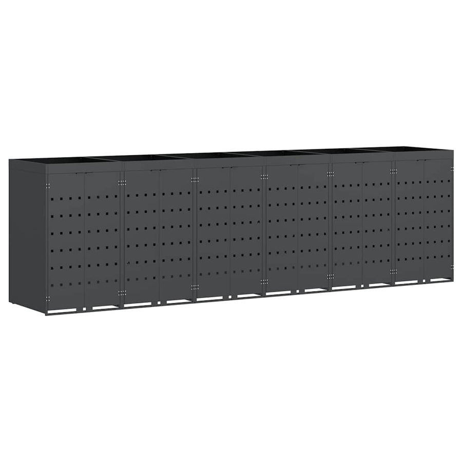Wieltjesbakopslag voor 6 bakken Antraciet 408 x 77,5 x 121,5 cm