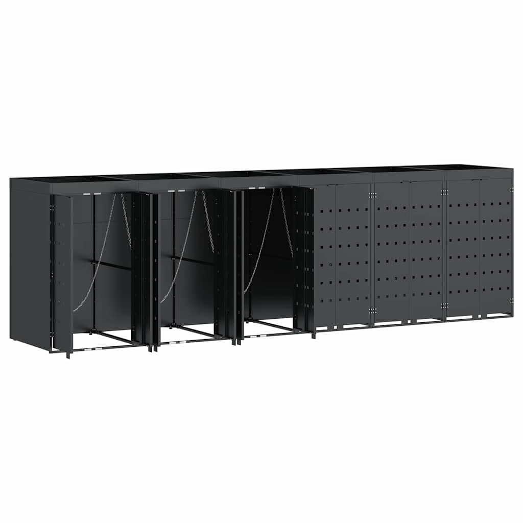 Wieltjesbakopslag voor 6 bakken Antraciet 408 x 77,5 x 121,5 cm