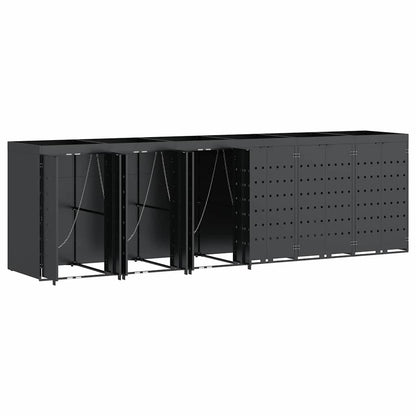 Wieltjesbakopslag voor 6 bakken Antraciet 408 x 77,5 x 121,5 cm