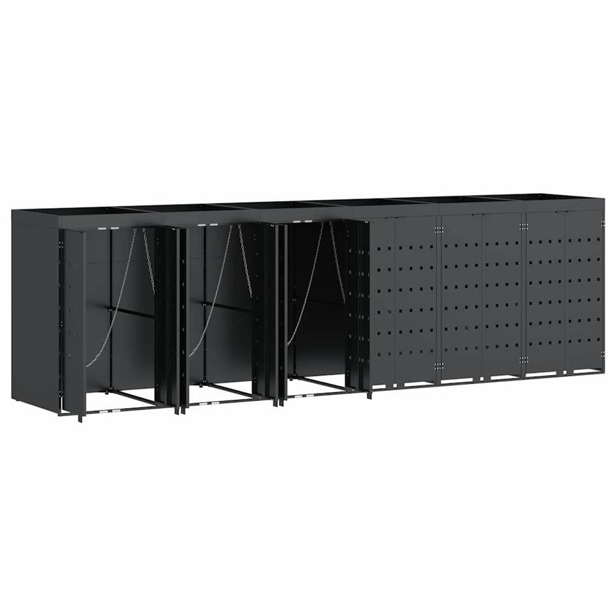 Wieltjesbakopslag voor 6 bakken Antraciet 408 x 77,5 x 121,5 cm