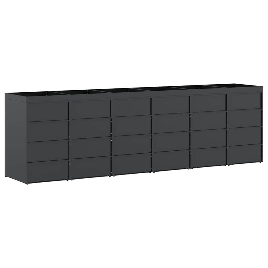 Wieltjesbakopslag voor 6 bakken Antraciet 408 x 77,5 x 121,5 cm