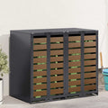 Wieltjesbakopslag voor 3 bakken Antraciet 340 x 77.5 x 115.5 cm