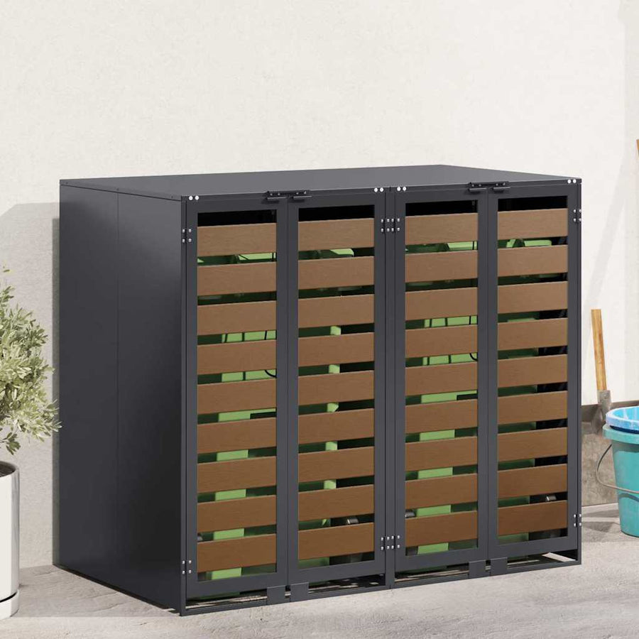 Wieltjesbakopslag voor 3 bakken Antraciet 340 x 77.5 x 115.5 cm