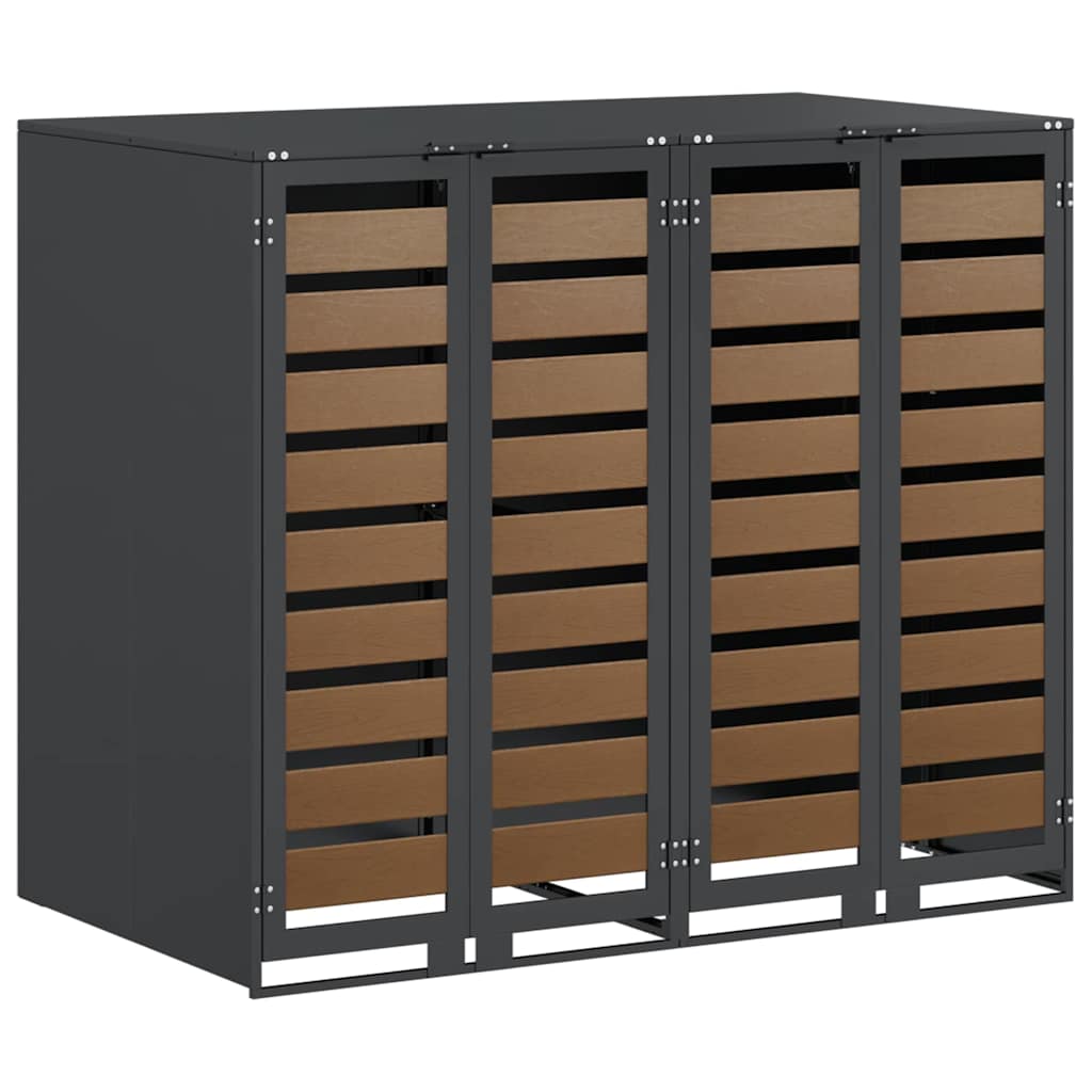 Wieltjesbakopslag voor 3 bakken Antraciet 340 x 77.5 x 115.5 cm