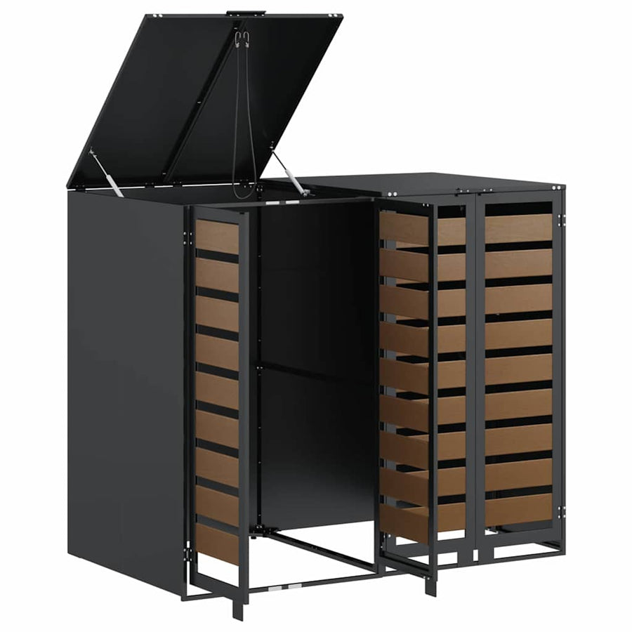 Wieltjesbakopslag voor 3 bakken Antraciet 340 x 77.5 x 115.5 cm