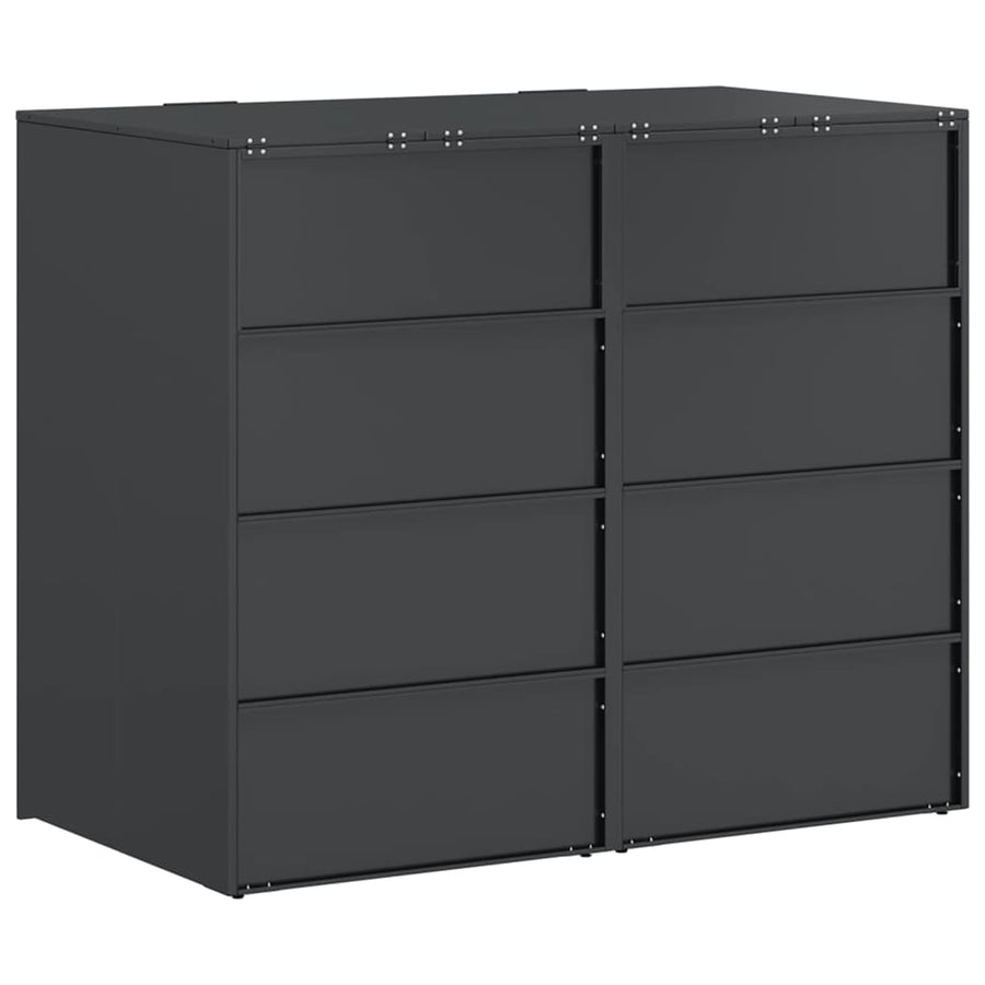 Wieltjesbakopslag voor 3 bakken Antraciet 340 x 77.5 x 115.5 cm