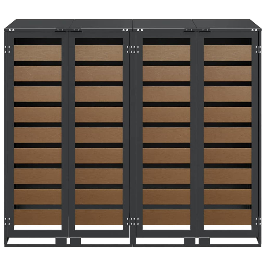 Wieltjesbakopslag voor 3 bakken Antraciet 340 x 77.5 x 115.5 cm