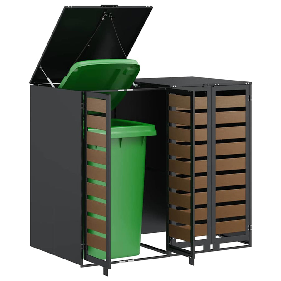 Wieltjesbakopslag voor 3 bakken Antraciet 340 x 77.5 x 115.5 cm