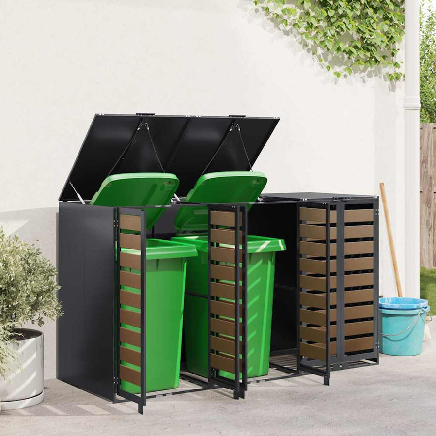 Wieltjesbakopslag voor 3 bakken Antraciet 340 x 77.5 x 115.5 cm