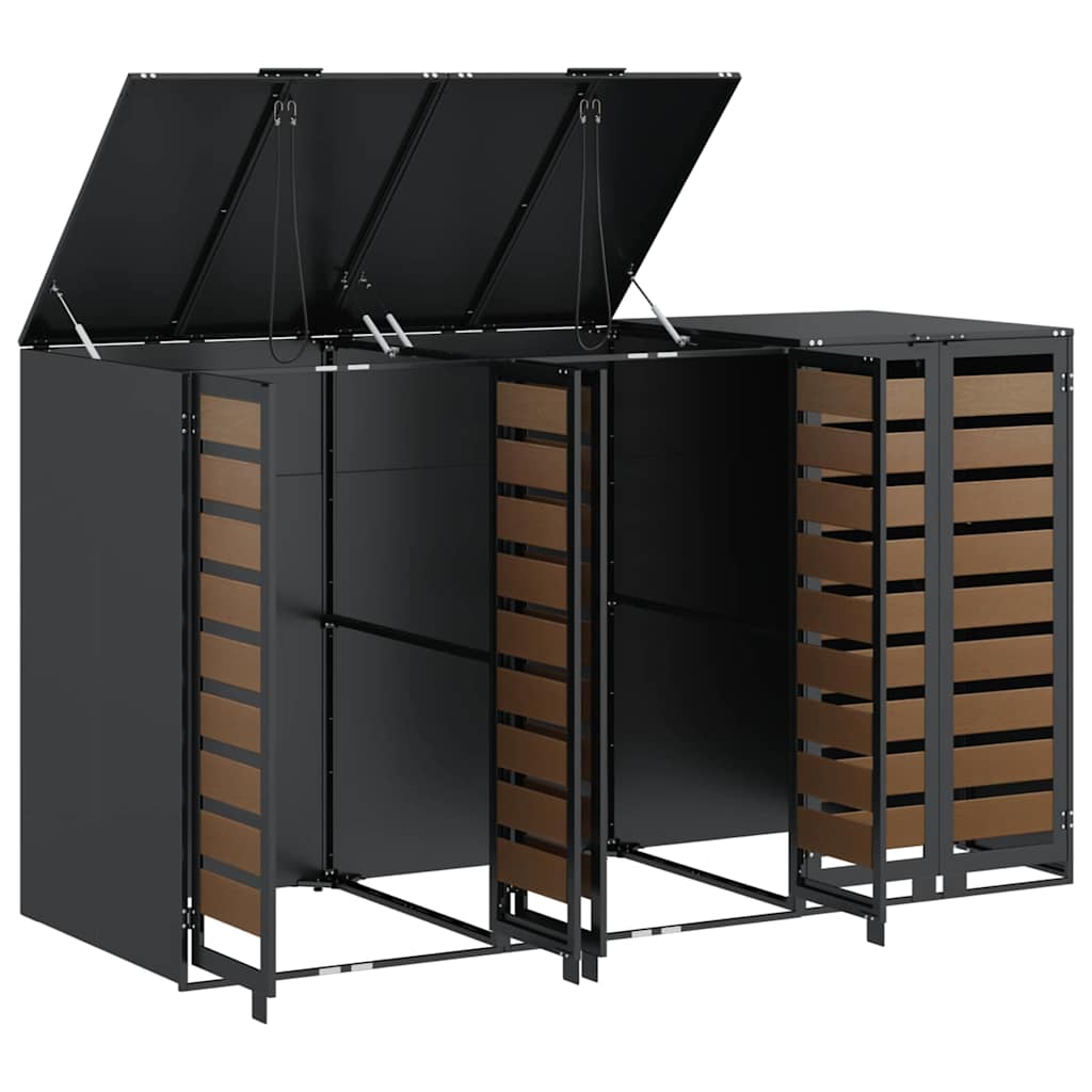 Wieltjesbakopslag voor 3 bakken Antraciet 340 x 77.5 x 115.5 cm