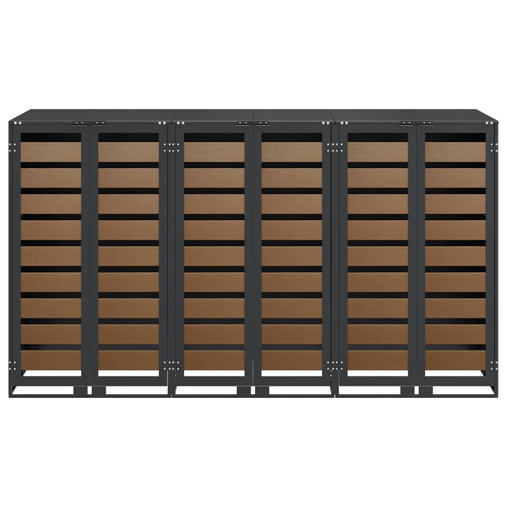 Wieltjesbakopslag voor 3 bakken Antraciet 340 x 77.5 x 115.5 cm