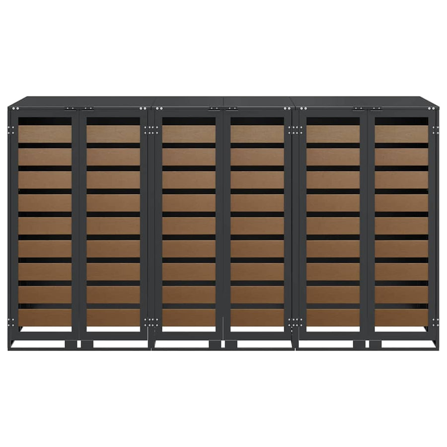 Wieltjesbakopslag voor 3 bakken Antraciet 340 x 77.5 x 115.5 cm