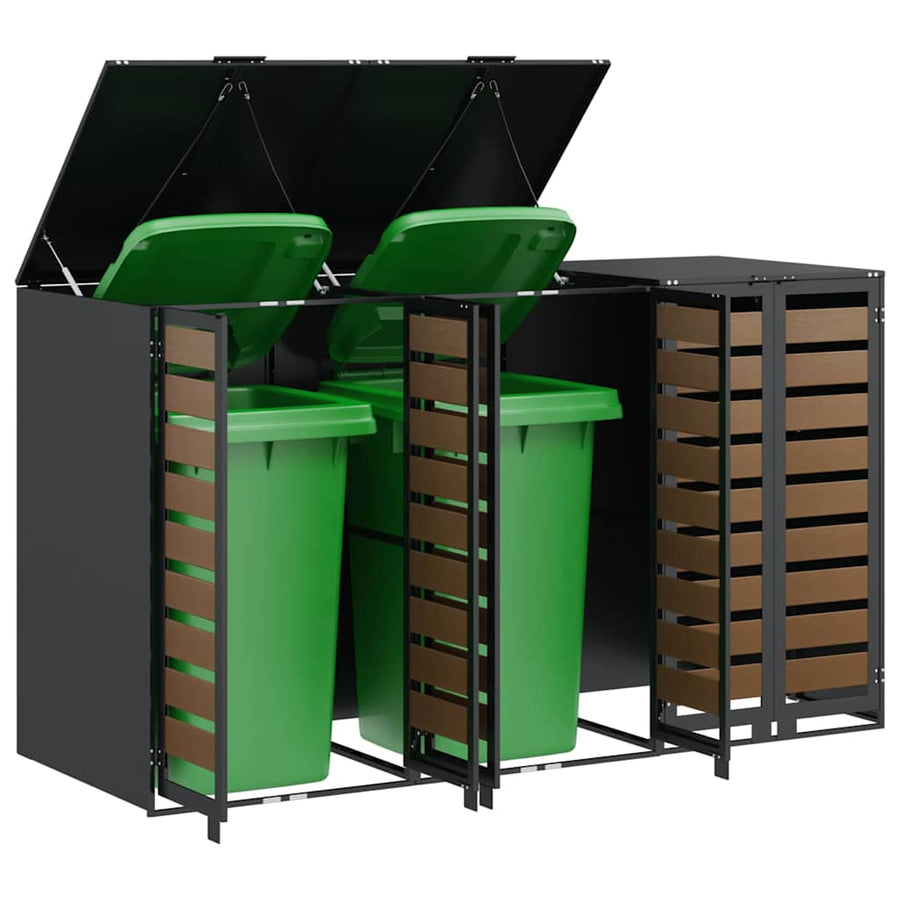 Wieltjesbakopslag voor 3 bakken Antraciet 340 x 77.5 x 115.5 cm