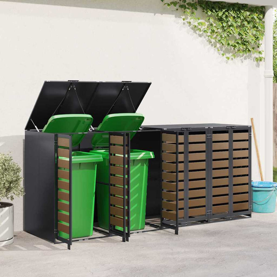 Wieltjesbakopslag voor 3 bakken Antraciet 340 x 77.5 x 115.5 cm