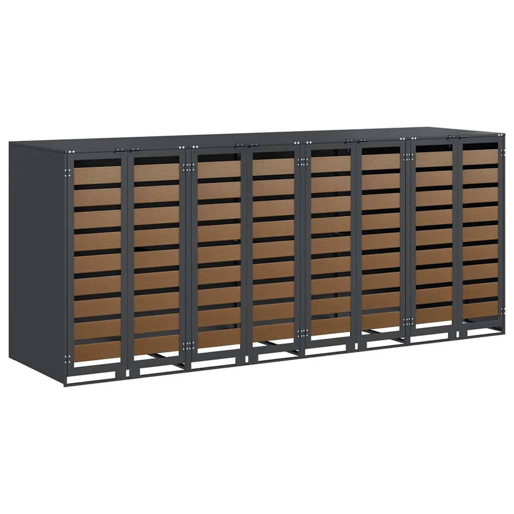 Wieltjesbakopslag voor 3 bakken Antraciet 340 x 77.5 x 115.5 cm