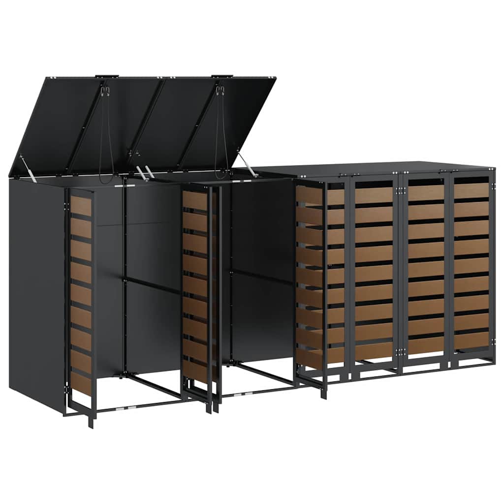 Wieltjesbakopslag voor 3 bakken Antraciet 340 x 77.5 x 115.5 cm