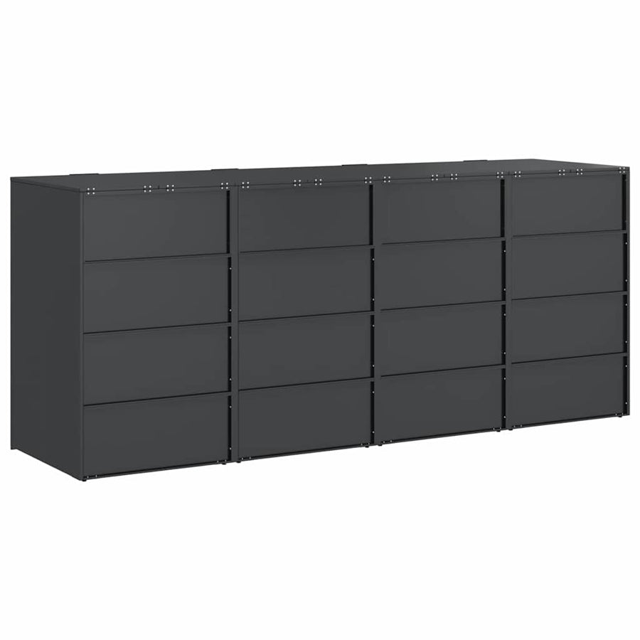 Wieltjesbakopslag voor 3 bakken Antraciet 340 x 77.5 x 115.5 cm