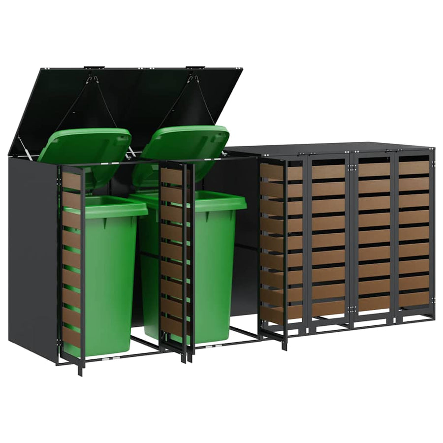 Wieltjesbakopslag voor 3 bakken Antraciet 340 x 77.5 x 115.5 cm