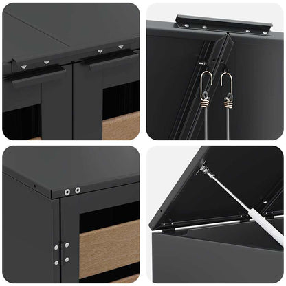 Wieltjesbakopslag voor 3 bakken Antraciet 340 x 77.5 x 115.5 cm