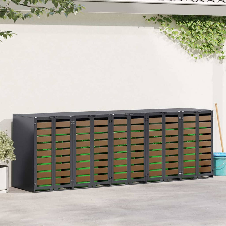 Wieltjesbakopslag voor 3 bakken Antraciet 340 x 77.5 x 115.5 cm