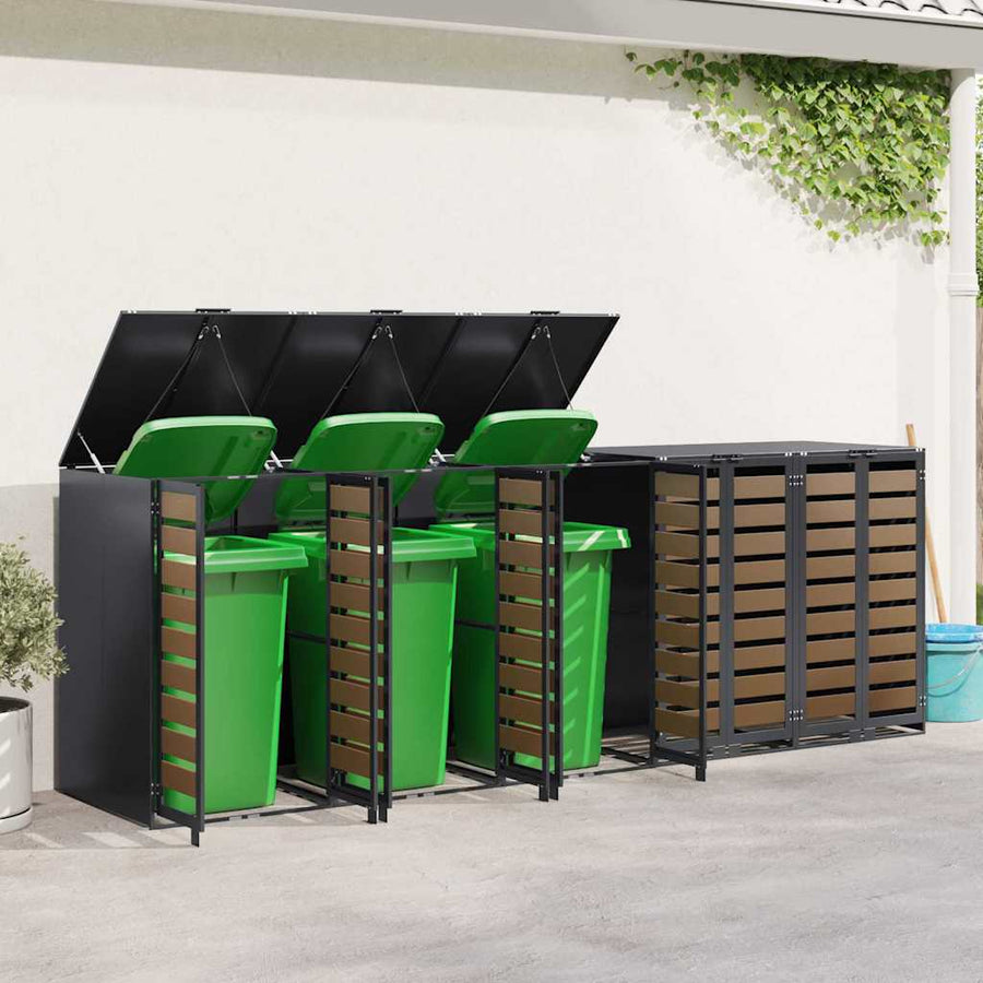 Wieltjesbakopslag voor 3 bakken Antraciet 340 x 77.5 x 115.5 cm