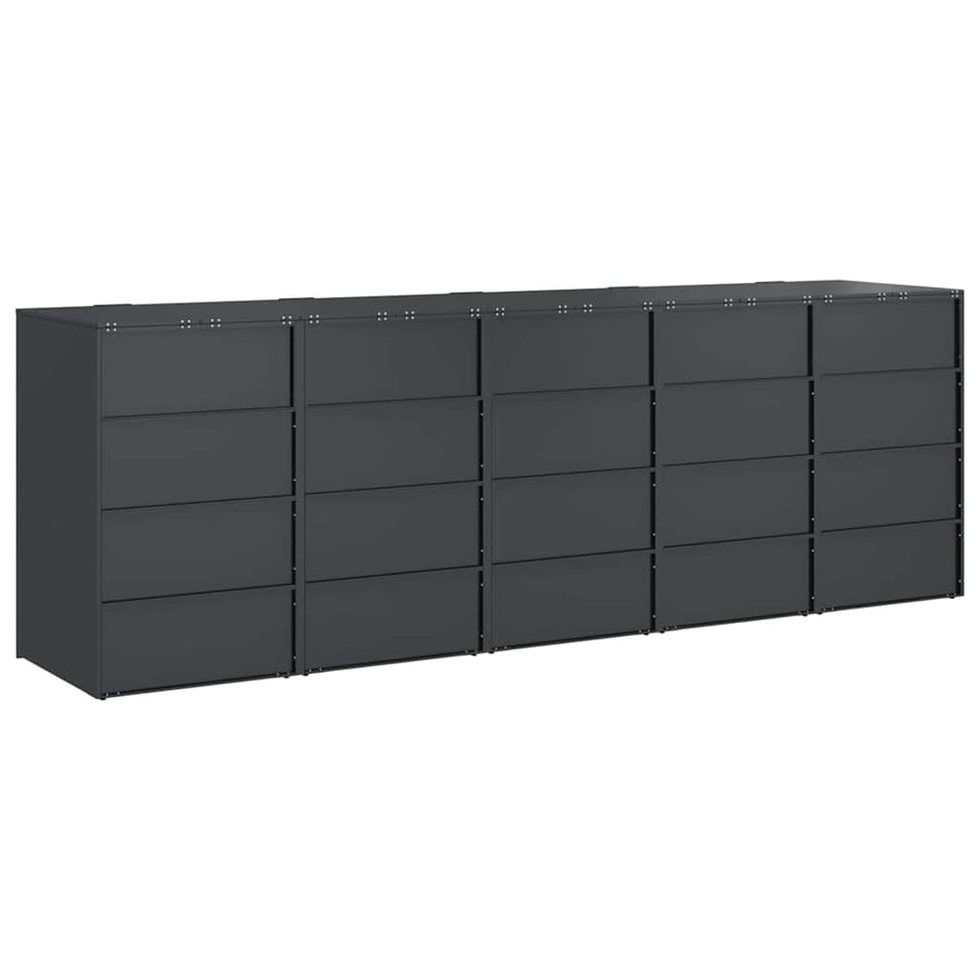 Wieltjesbakopslag voor 3 bakken Antraciet 340 x 77.5 x 115.5 cm