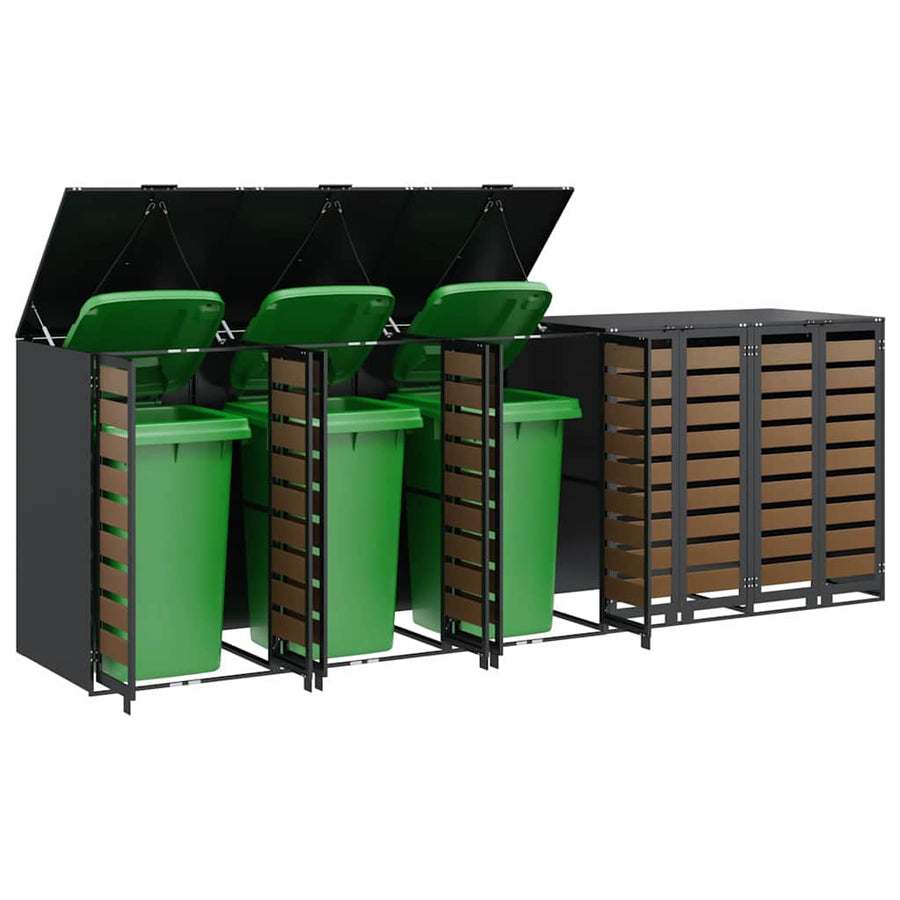 Wieltjesbakopslag voor 3 bakken Antraciet 340 x 77.5 x 115.5 cm