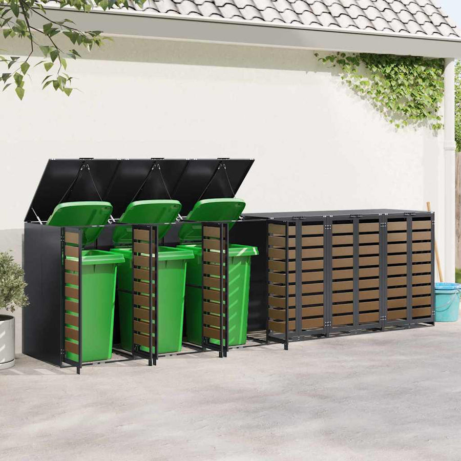 Wieltjesbakopslag voor 3 bakken Antraciet 340 x 77.5 x 115.5 cm