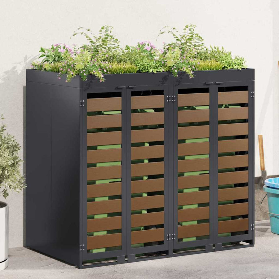 Wieltjesbakopslag voor 3 bakken Antraciet 340 x 77.5 x 115.5 cm