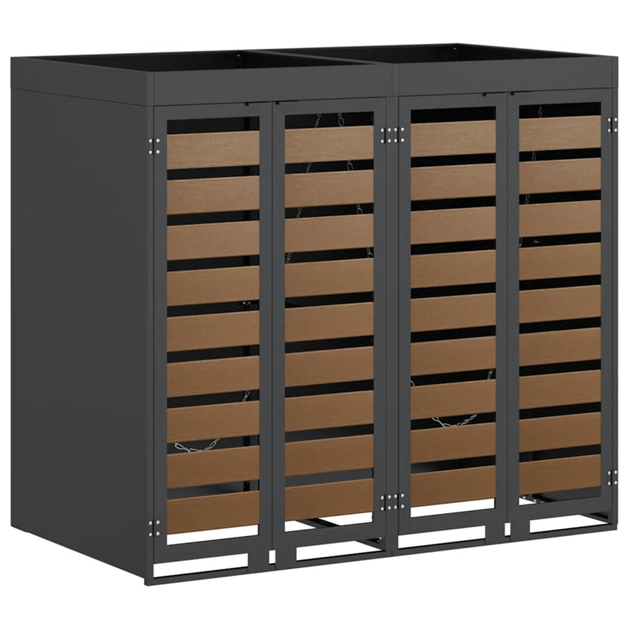 Wieltjesbakopslag voor 3 bakken Antraciet 340 x 77.5 x 115.5 cm