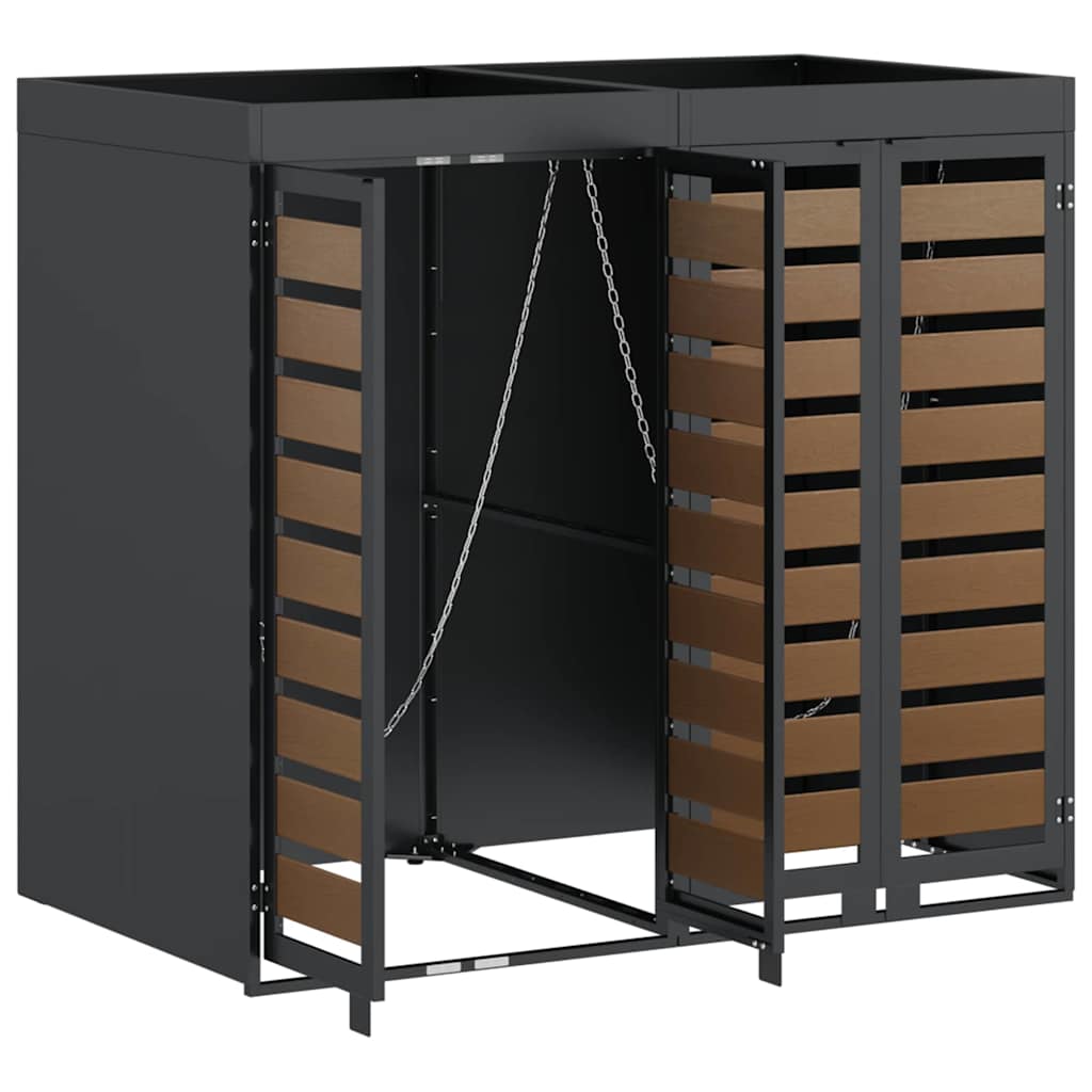 Wieltjesbakopslag voor 3 bakken Antraciet 340 x 77.5 x 115.5 cm