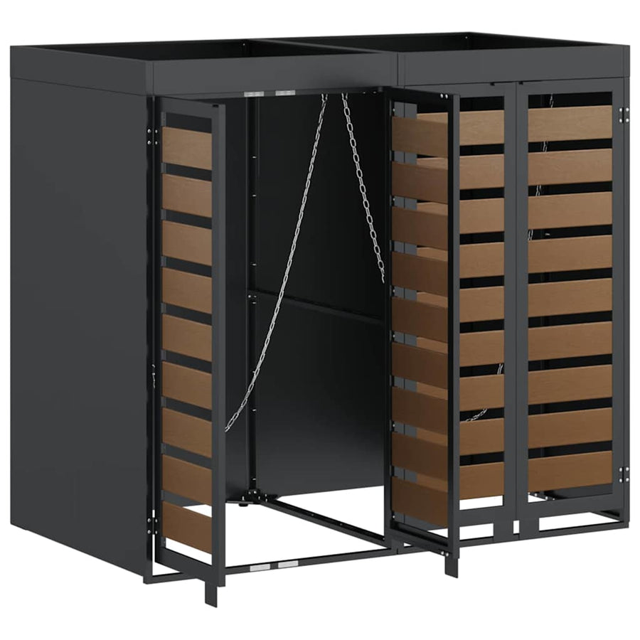 Wieltjesbakopslag voor 3 bakken Antraciet 340 x 77.5 x 115.5 cm