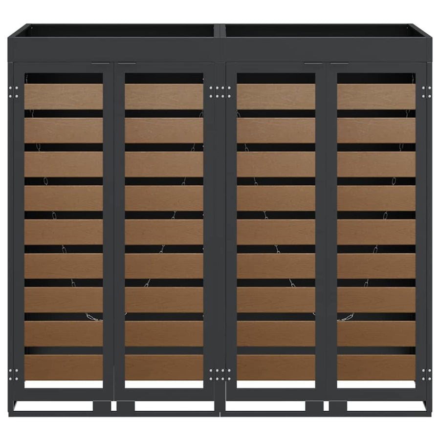 Wieltjesbakopslag voor 3 bakken Antraciet 340 x 77.5 x 115.5 cm