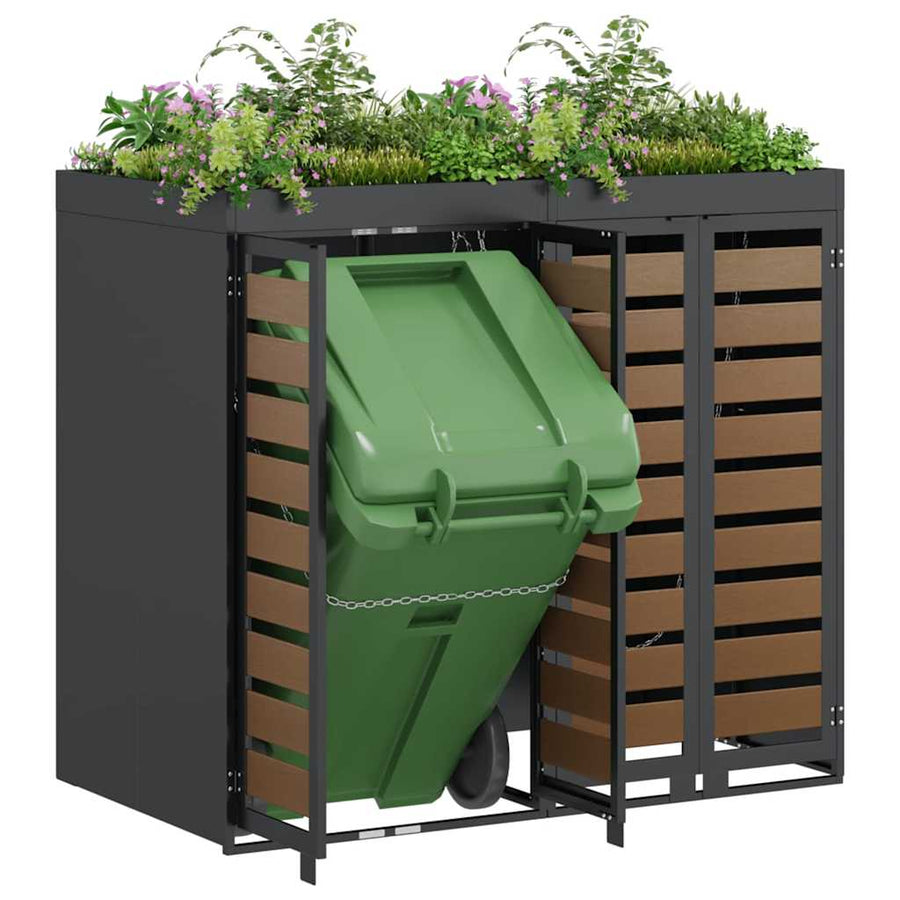 Wieltjesbakopslag voor 3 bakken Antraciet 340 x 77.5 x 115.5 cm