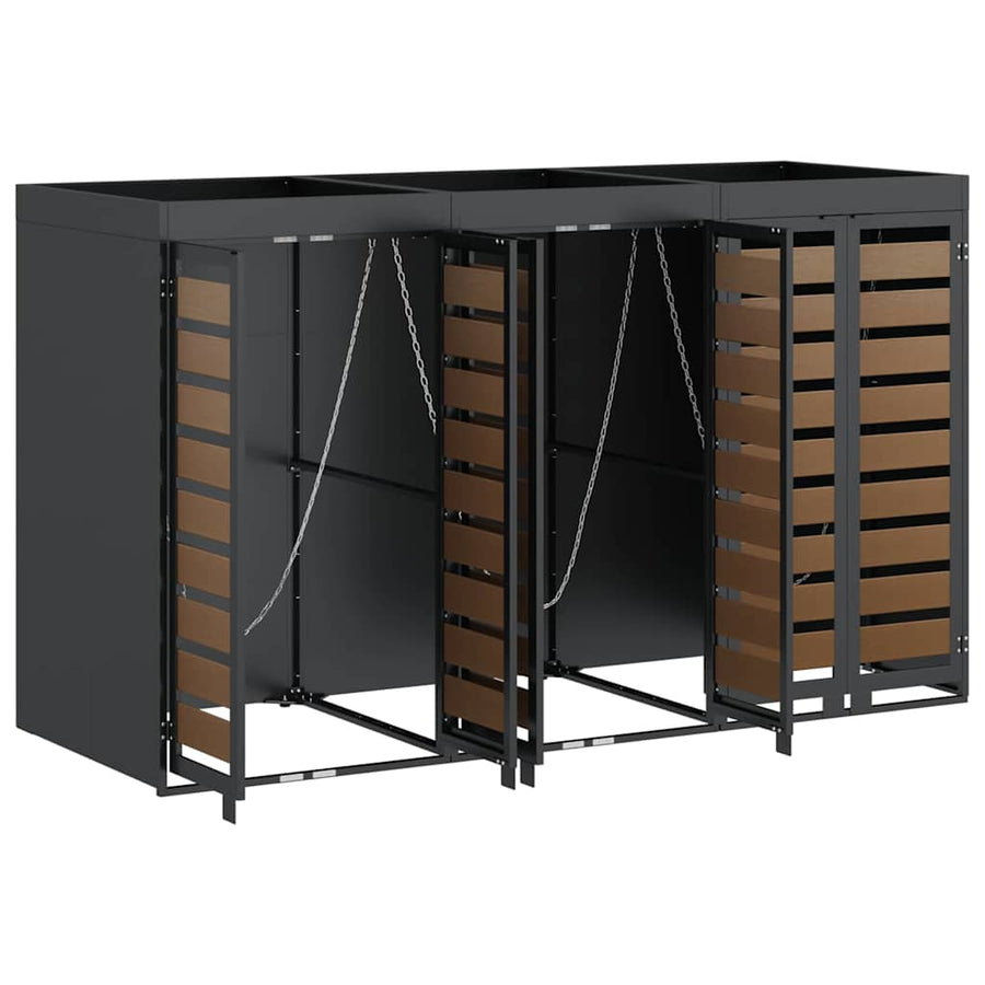 Wieltjesbakopslag voor 3 bakken Antraciet 340 x 77.5 x 115.5 cm
