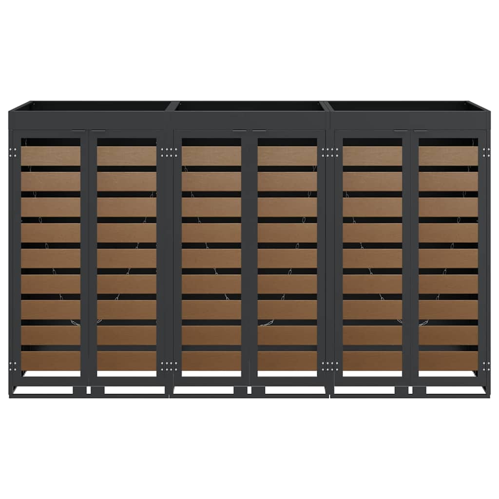 Wieltjesbakopslag voor 3 bakken Antraciet 340 x 77.5 x 115.5 cm