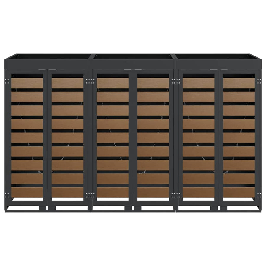 Wieltjesbakopslag voor 3 bakken Antraciet 340 x 77.5 x 115.5 cm
