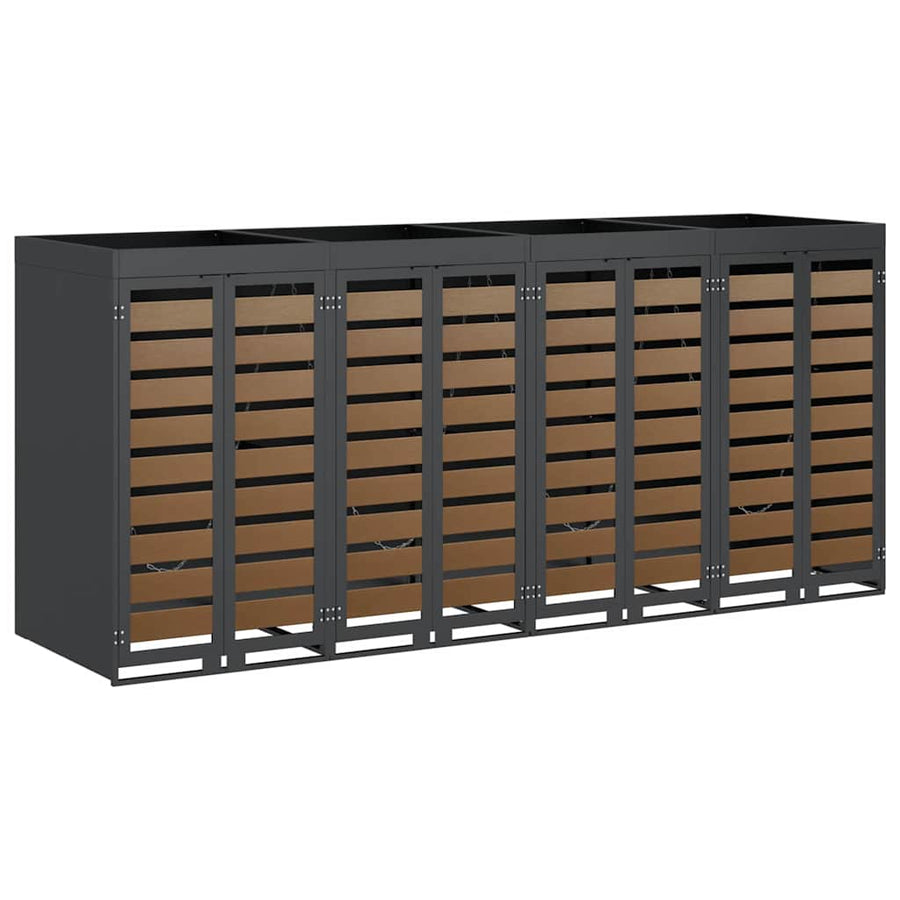 Wieltjesbakopslag voor 3 bakken Antraciet 340 x 77.5 x 115.5 cm