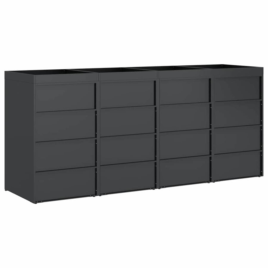 Wieltjesbakopslag voor 3 bakken Antraciet 340 x 77.5 x 115.5 cm