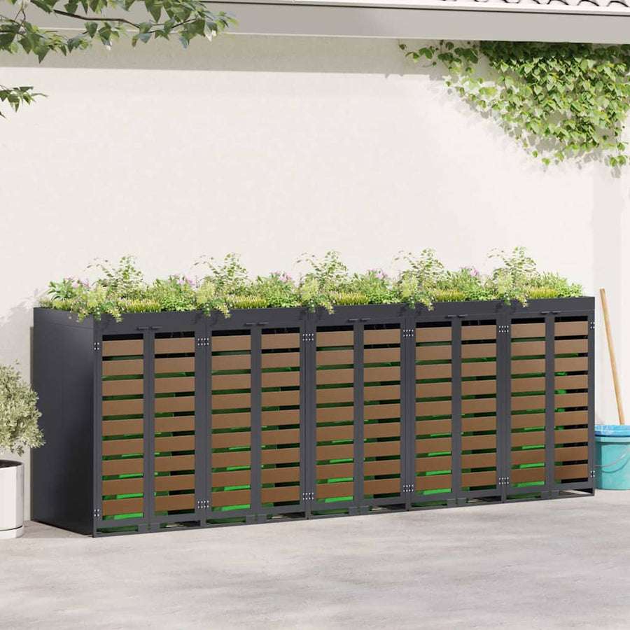 Wieltjesbakopslag voor 3 bakken Antraciet 340 x 77.5 x 115.5 cm