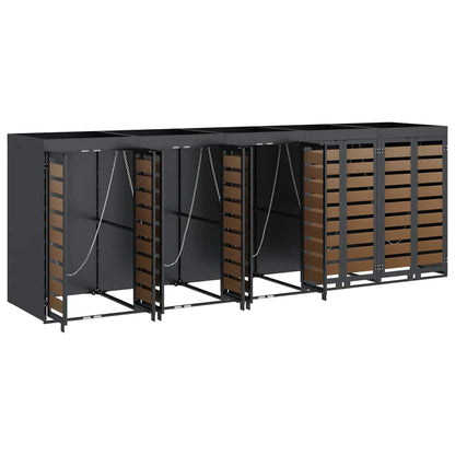 Wieltjesbakopslag voor 3 bakken Antraciet 340 x 77.5 x 115.5 cm