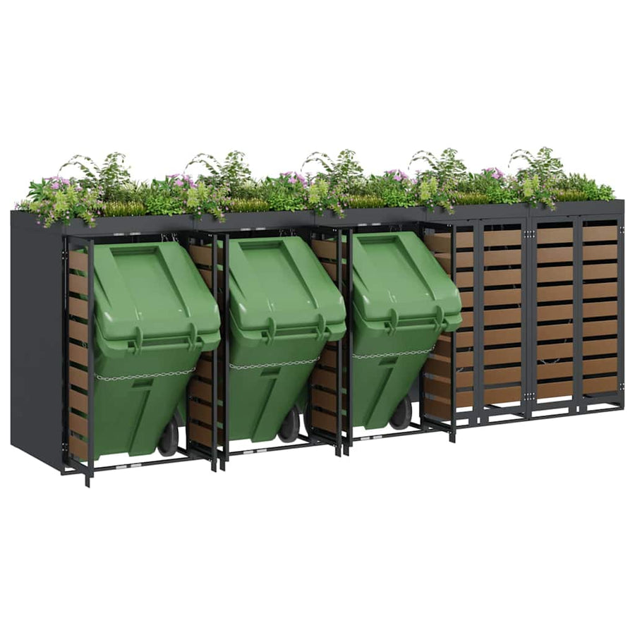 Wieltjesbakopslag voor 3 bakken Antraciet 340 x 77.5 x 115.5 cm