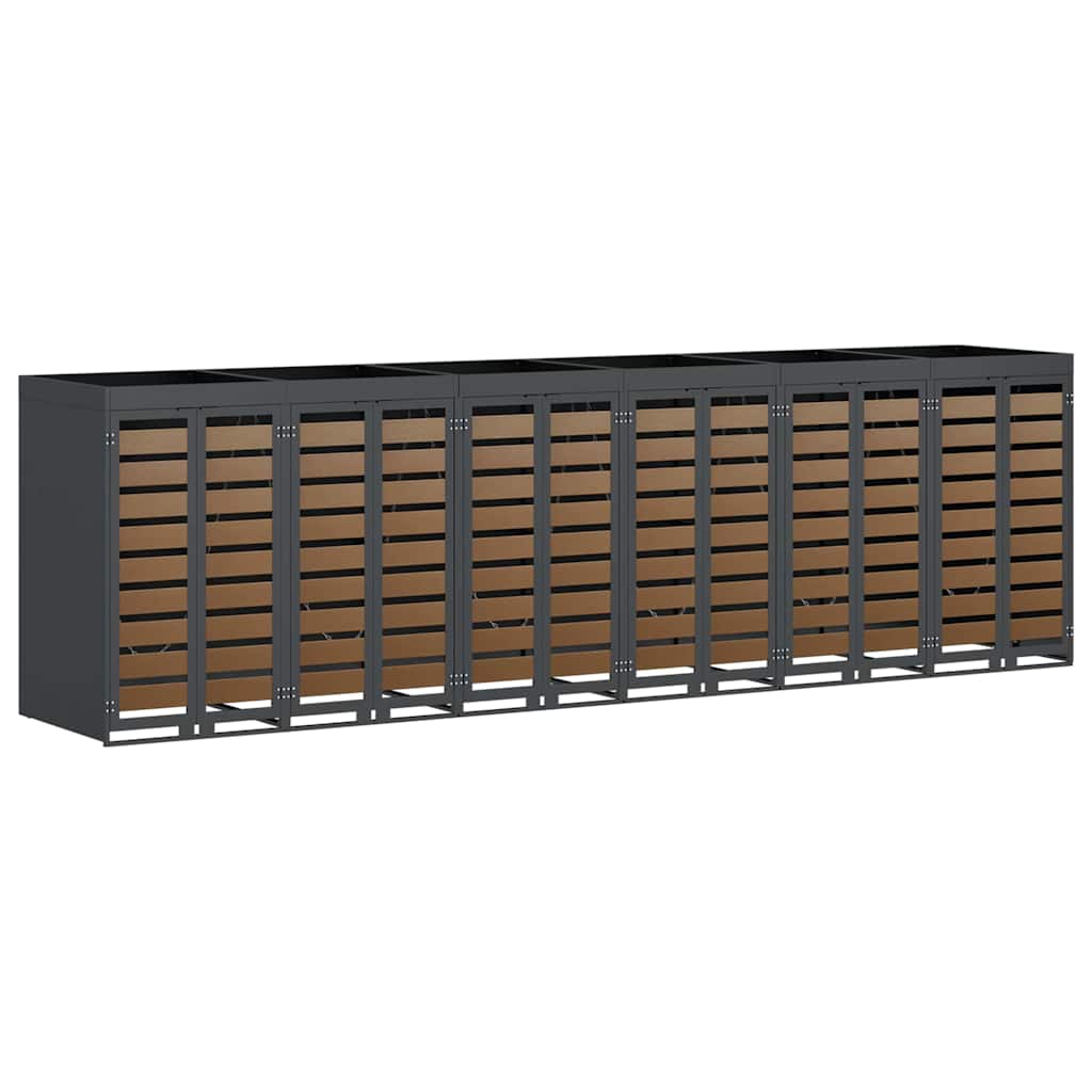 Wieltjesbakopslag voor 3 bakken Antraciet 340 x 77.5 x 115.5 cm