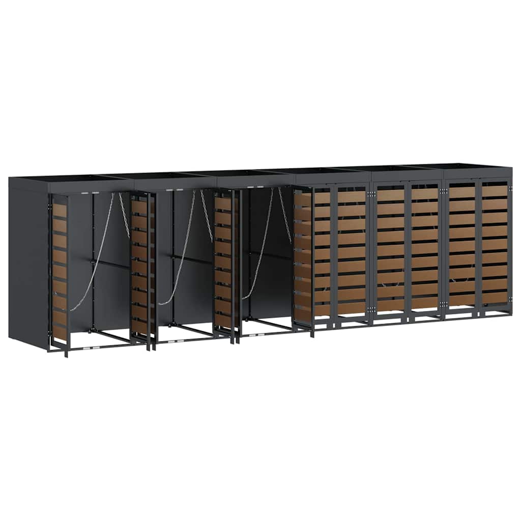 Wieltjesbakopslag voor 3 bakken Antraciet 340 x 77.5 x 115.5 cm