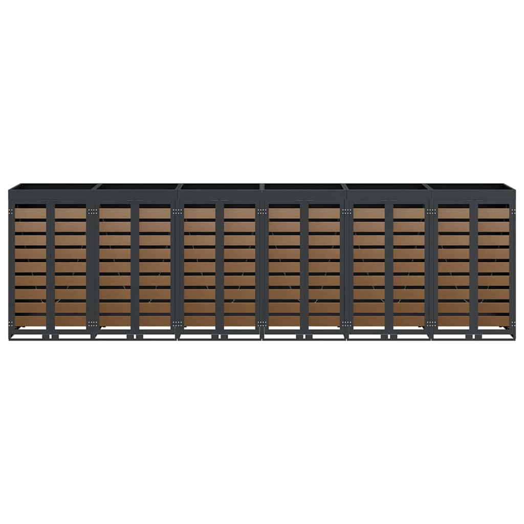 Wieltjesbakopslag voor 3 bakken Antraciet 340 x 77.5 x 115.5 cm