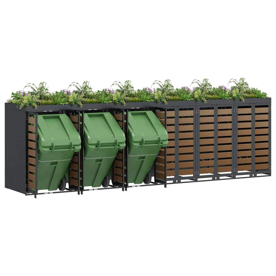 Wieltjesbakopslag voor 3 bakken Antraciet 340 x 77.5 x 115.5 cm