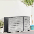 Afvalcontainerberging 204x77.5x115.5 cm antraciet staal