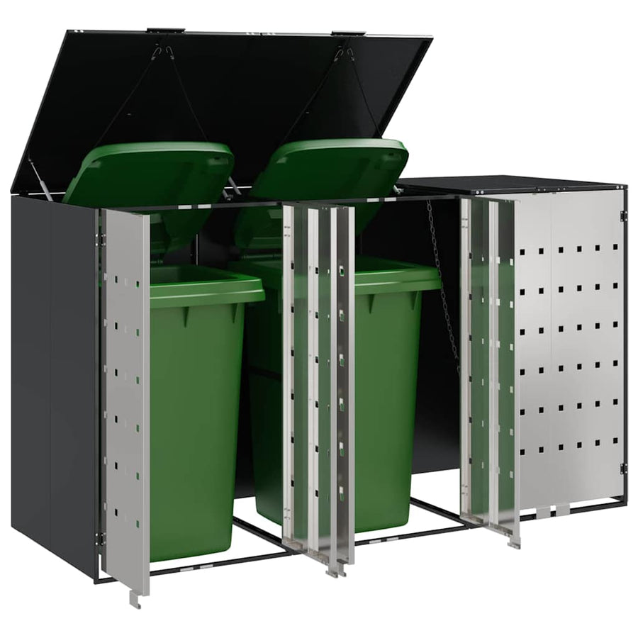Wieltjesbakopslag voor 3 bakken Antraciet 340 x 77.5 x 115.5 cm